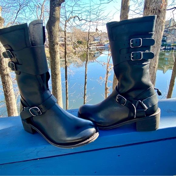 🔥HP! 🥂🍾👏🔥GEEWAWA 🔥 Fab NEW Moto Boots — Size 6. Leather **VERY RARE & SO COOL ⭐️ - Picture 7 of 14